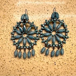 Ermanno Scervino turquoise color, stone dangle earrings